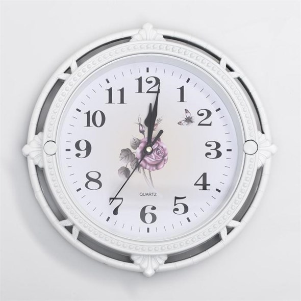 Часы настенные, серия: Интерьер, "Роза Фетида", дискретный ход, d-27 см, циферблат 20 см - фото 34133