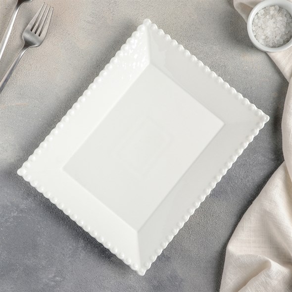 Тарелка обеденная  «Лакомка», 25×20 см, цвет белый - фото 34369