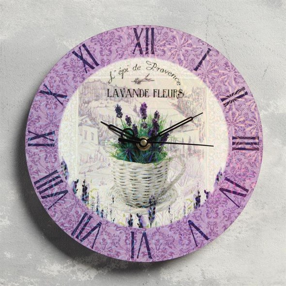 Часы настенные "Лаванда", дискретный ход, d-23.5 см - фото 34796