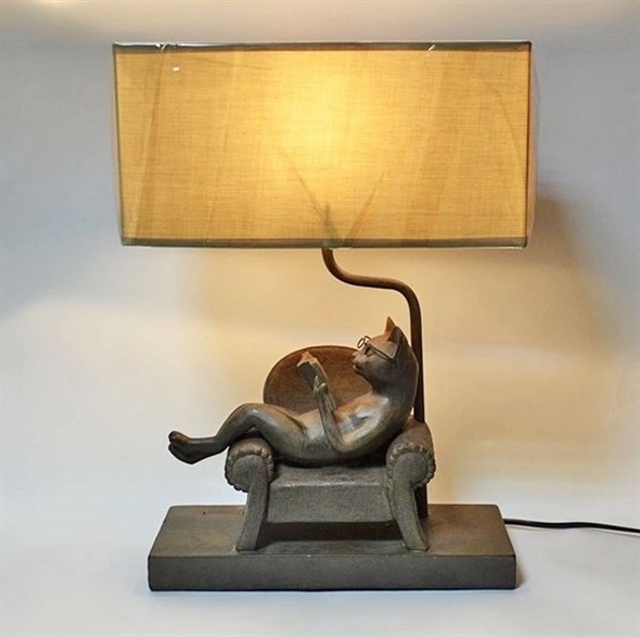 Лампа "Кот с книгой" - фото 34898