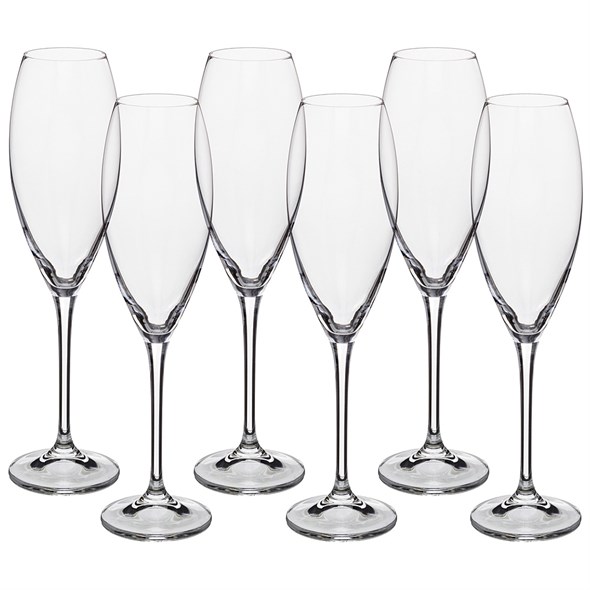 Набор бокалов для шампанского из 6 шт. 290 мл. высота=26,5 см. - фото 35818