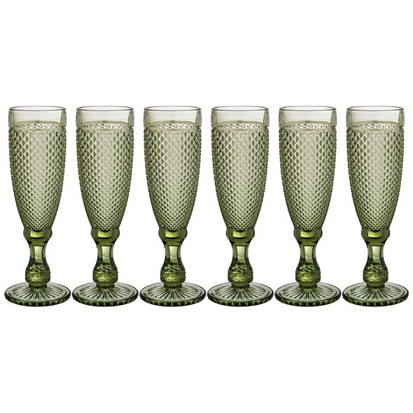 Набор бокалов для шампанского "Гранат" из 6шт. 150мл. / в=20 см  - фото 35924