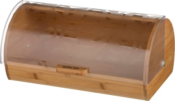 Хлебница agness "Кантри" деревянная с пластиковой крышкой 36*21*17 см.  - фото 36121