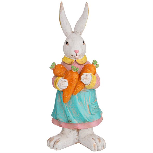 Фигурка "кролик с морковками" 13*10*33 см. - фото 36551