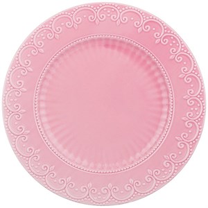 Тарелка "Кружево" диаметр 22 см розовая