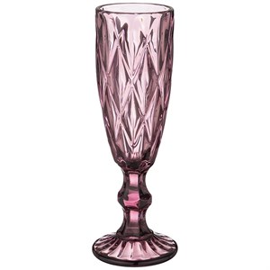 Бокал для шампанского &quot;Клетка&quot; 150 мл розовый из цветного стекла