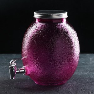 Лимонадник стеклянный на 4 литра розовый