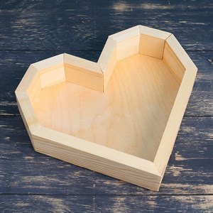 Корзина деревянная "Сердце" 26,5х24х4,5 см