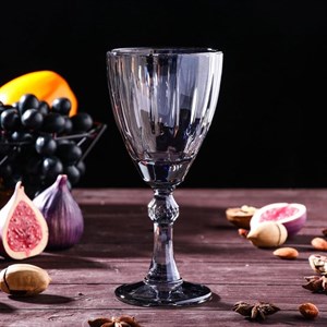 Бокал для вина "Изящность" 240 мл серый из цветного стекла