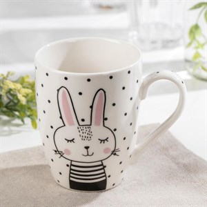 Кружка фарфоровая Доляна «Зайчонок», 350 мл, 12×8,4×10,5 см