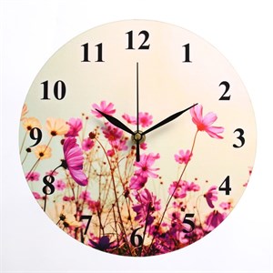 Часы настенные "Полевые цветы", дискретный ход, d-23.5 см