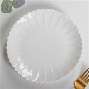 Тарелка обеденная  «Цветок», d=19 см, цвет белый