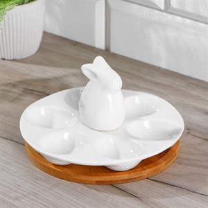 Подставка для яиц «Зайка», 17×17×10 см, 6 ячеек