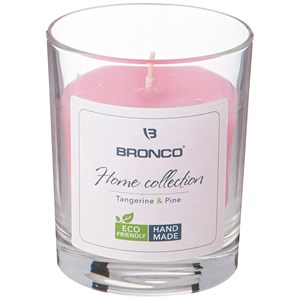 Свеча bronco в стакане аромазизированная розовая 9*7,5 см