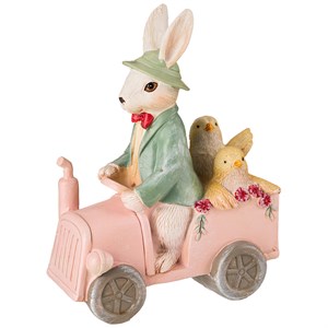 Статуэтка "кролик на машине" 12,5х6,5х16 см