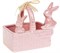 Корзинка керамическая с кроликами розовая - фото 32259