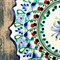 Тарелка Риштанская Керамика "Цветы", синяя, рельефная, 15 см - фото 33426