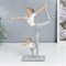 Сувенир "Мама с дочкой в позе танцора" бело-серый 25,5х6,5х19,5 см - фото 33875