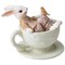 Статуэтка "кролик в чашке с птичкой" 10,5х8,5х8 см - фото 36327