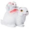 Фигурка декоративная "заяц с зайчонком "  высота=23см цвет:белый с глиттером - фото 36386