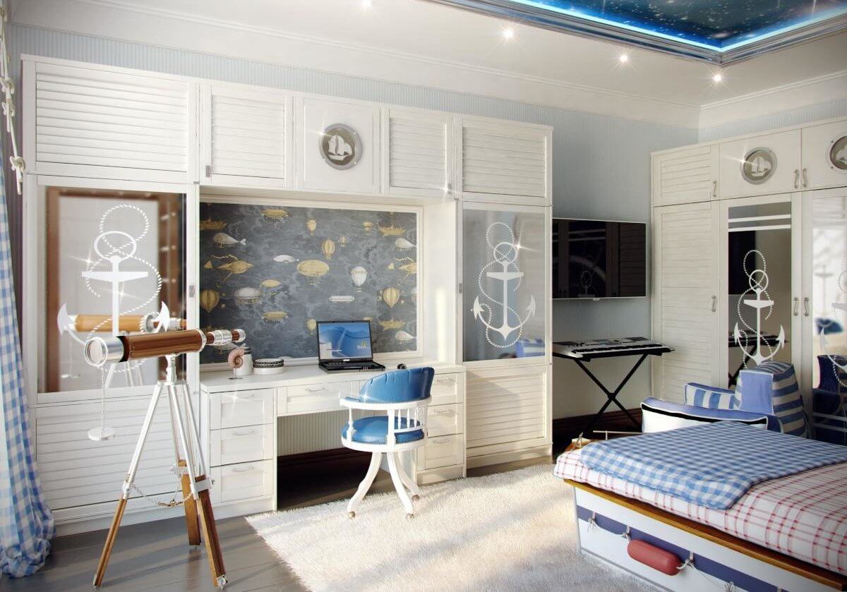спальня для мальчика в морском стиле