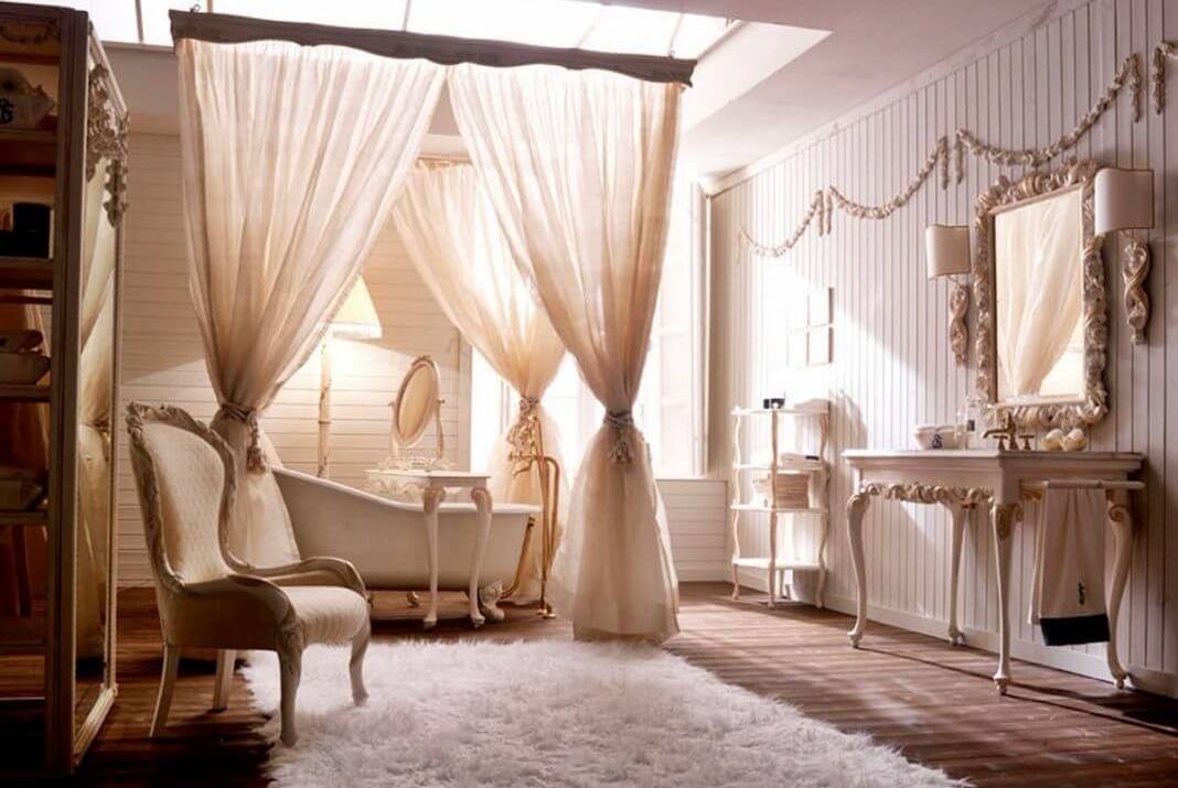 Шторы для спальни в романтическом стиле.