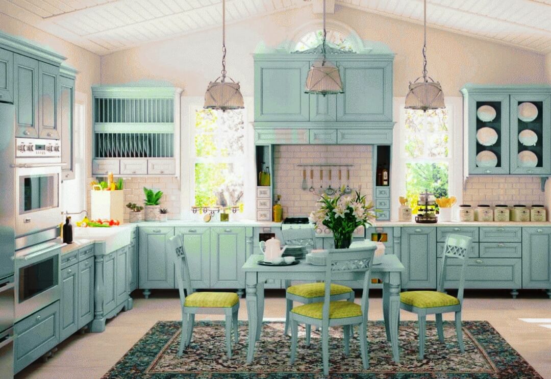 цвета стиля прованс в интерьере кухни